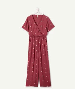 Combinaison fille rouge imprimée