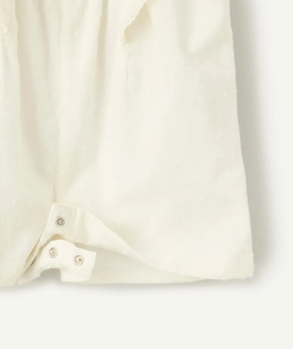 Combishort bébé fille blanche à volants