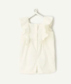 Combishort bébé fille blanche à volants