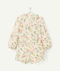 Combishort bébé fille écru et imprimé fleuri