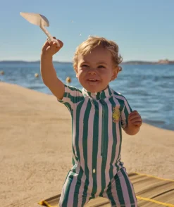 Combishort de bain anti-uv bébé garçon rayée