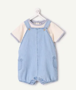 Combishort naissance garçon denim