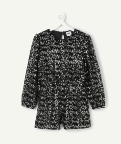Combishort noir à sequins pour fille