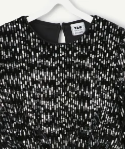 Combishort noir à sequins pour fille