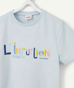 Cosmic vibes - t-shirt bleu cancer en coton bio enfant