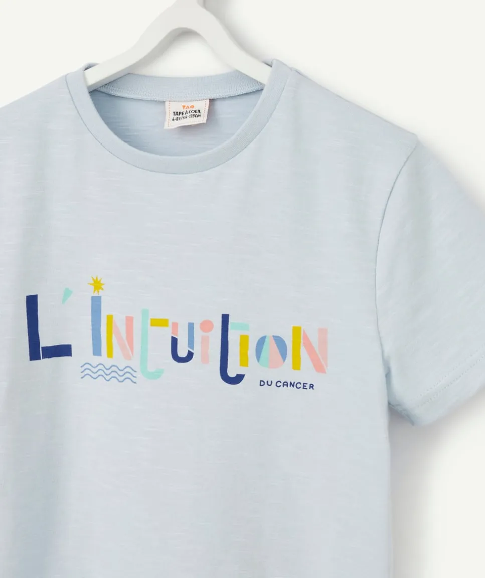 Cosmic vibes - t-shirt bleu cancer en coton bio enfant