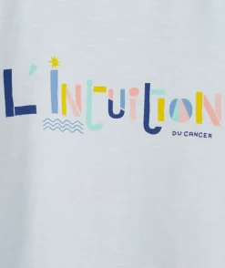 Cosmic vibes - t-shirt bleu cancer en coton bio enfant