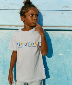 Cosmic vibes - t-shirt bleu cancer en coton bio enfant