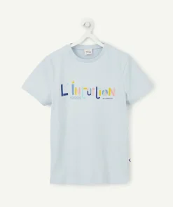 Cosmic vibes - t-shirt bleu cancer en coton bio enfant