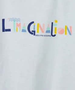 Cosmic vibes - t-shirt bleu poisson en coton bio enfant