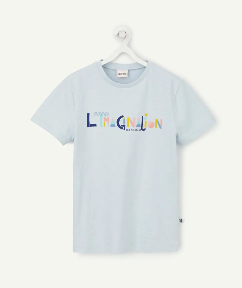 Cosmic vibes - t-shirt bleu poisson en coton bio enfant