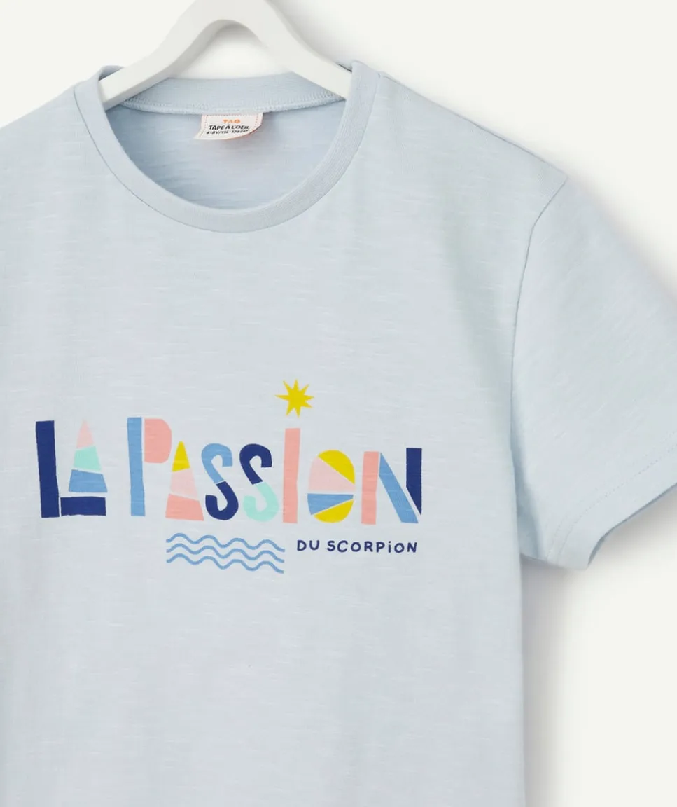 Cosmic vibes - t-shirt bleu scorpion en coton bio enfant