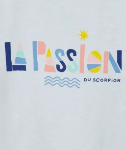 Cosmic vibes - t-shirt bleu scorpion en coton bio enfant