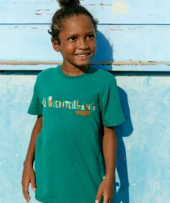 Cosmic vibes - t-shirt vert vierge en coton bio enfant