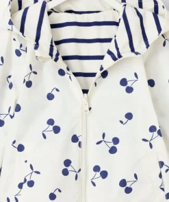 Coupe vent bébé fille avec cerises intérieur marinière