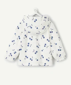 Coupe vent bébé fille avec cerises intérieur marinière