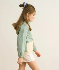 Coupe-vent fille colorblock avec capuche