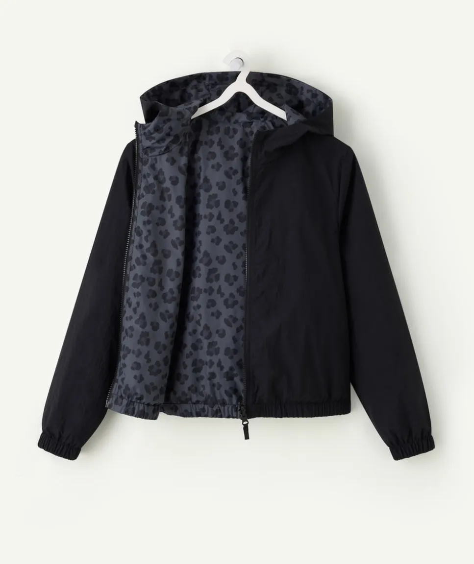 Coupe-vent fille réversible noir