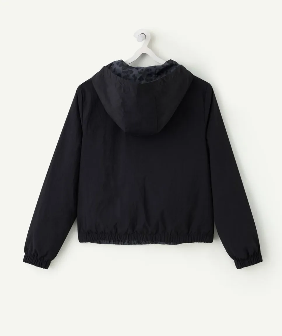 Coupe-vent fille réversible noir