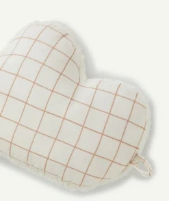 Coussin de décoration nuage blanc et imprimé carreaux