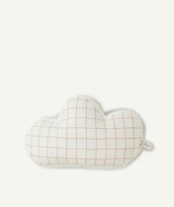 Coussin de décoration nuage blanc et imprimé carreaux