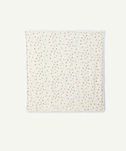 Couverture bébé fille imprimé fleurs doublée