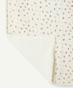Couverture bébé fille imprimé fleurs doublée