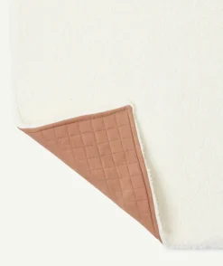 Couverture effet sherpa blanc et marron réversible