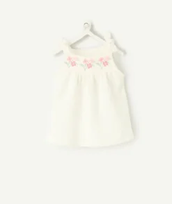 Débardeur bébé fille broderies fleuries