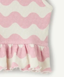Débardeur bébé fille rose à volants