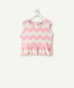 Débardeur bébé fille rose à volants