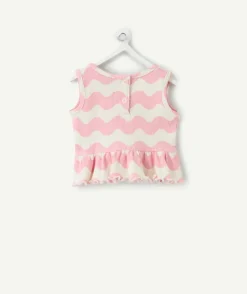 Débardeur bébé fille rose à volants