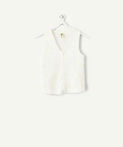 Débardeur fille blanc imprimé