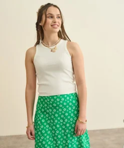 Débardeur fille cintré blanc