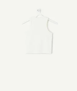 Débardeur fille cintré blanc