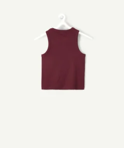 Débardeur fille cintré bordeaux