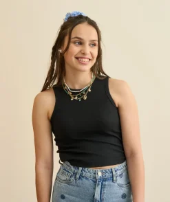 Débardeur fille cintré noir