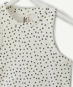 Débardeur fille cintré à pois