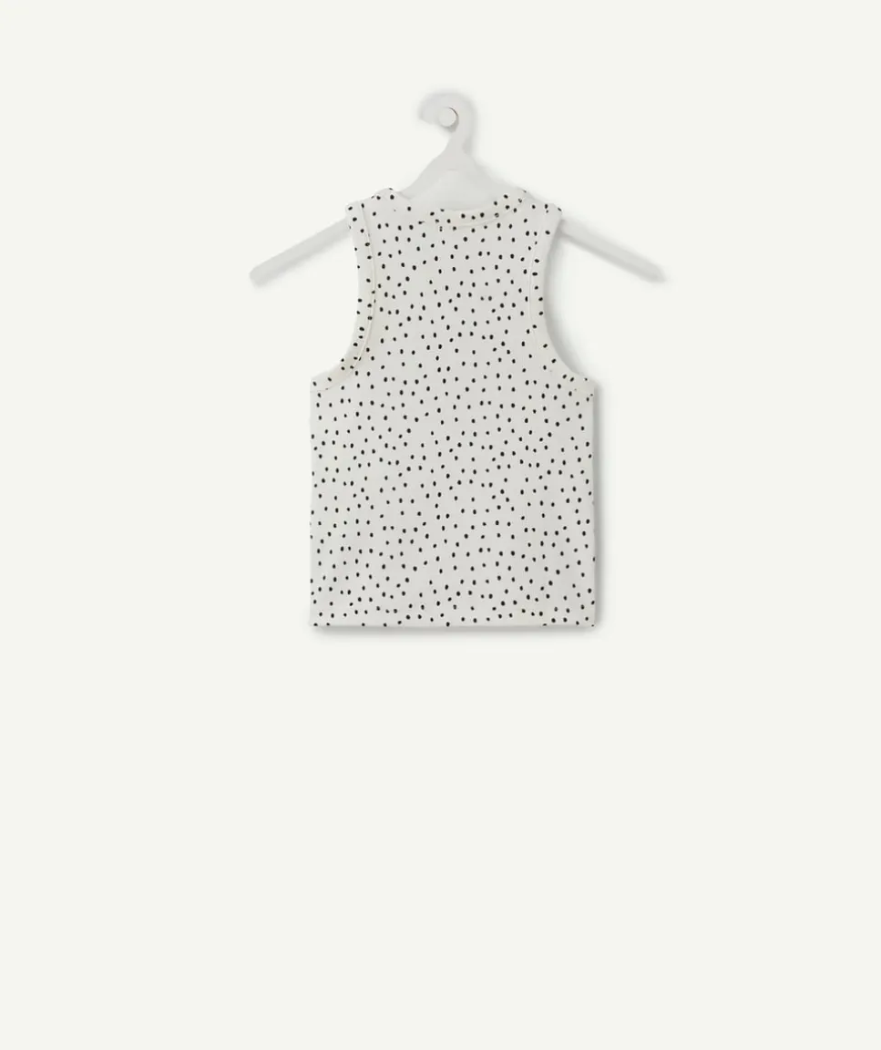 Débardeur fille cintré à pois