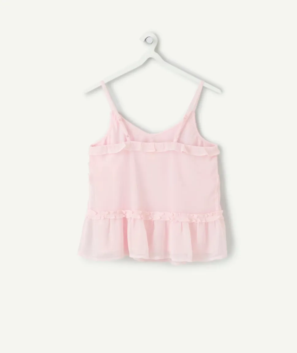 Débardeur fille droit voile rose