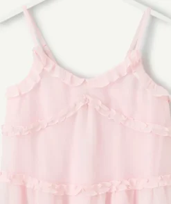 Débardeur fille droit voile rose