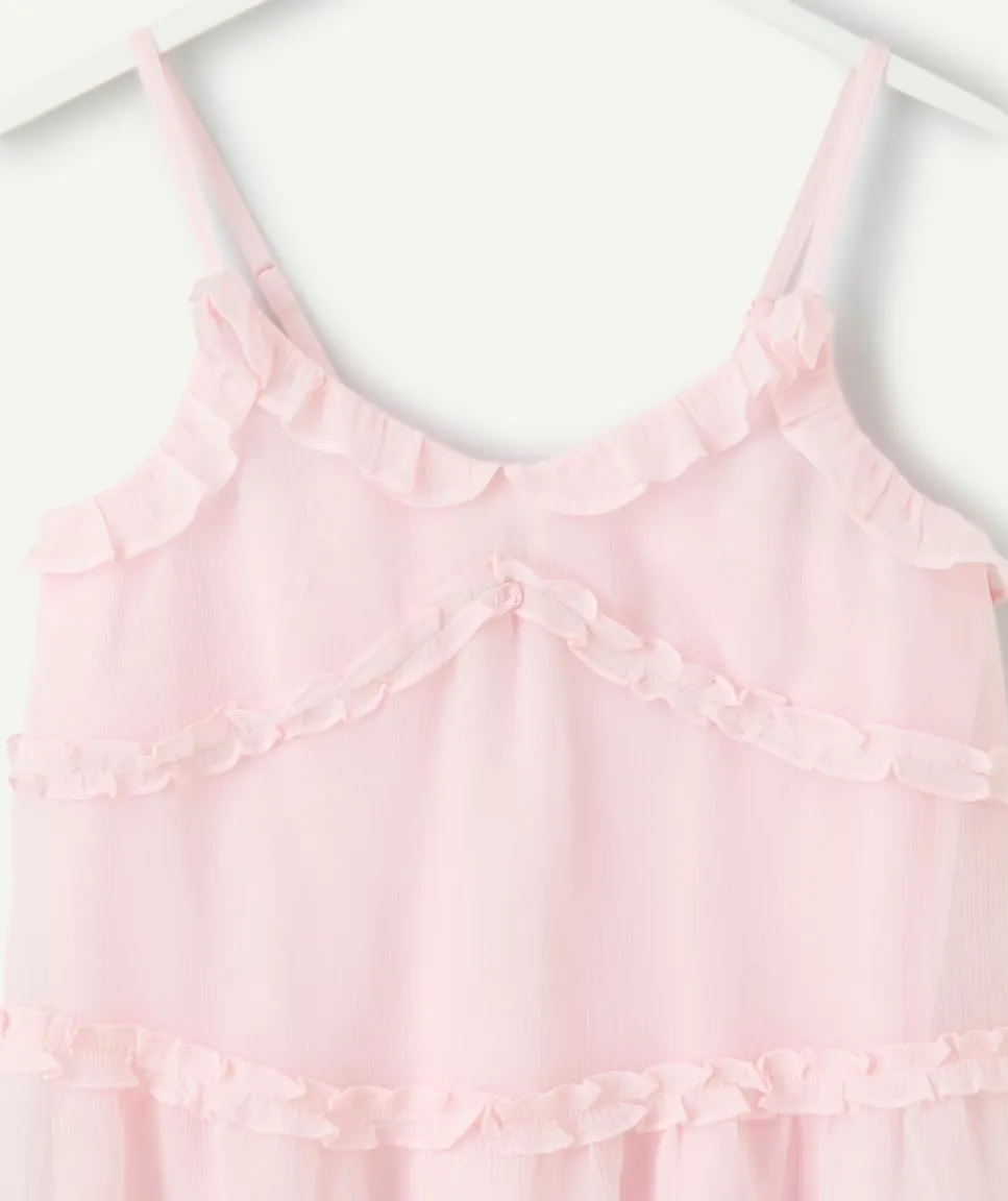 Débardeur fille droit voile rose