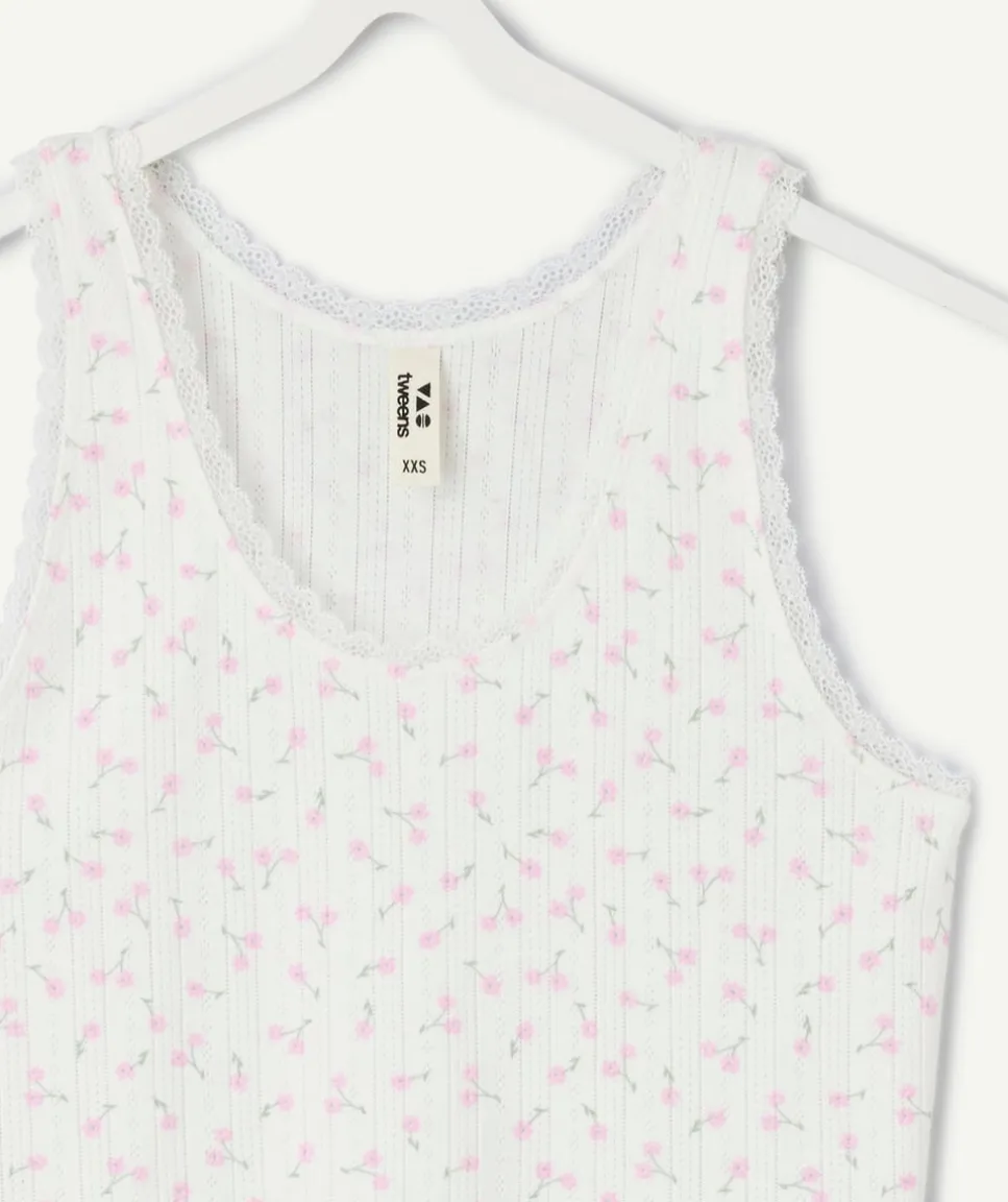 Débardeur fille imprimé floral