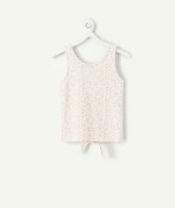 Débardeur fille imprimé floral noué