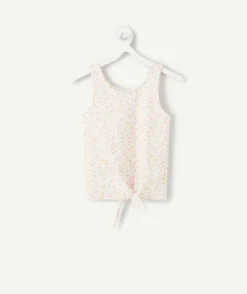 Débardeur fille imprimé floral noué