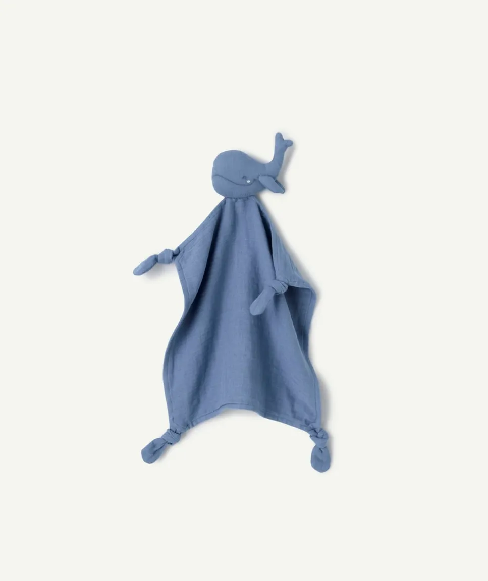 Doudou bébé garçon baleine bleu