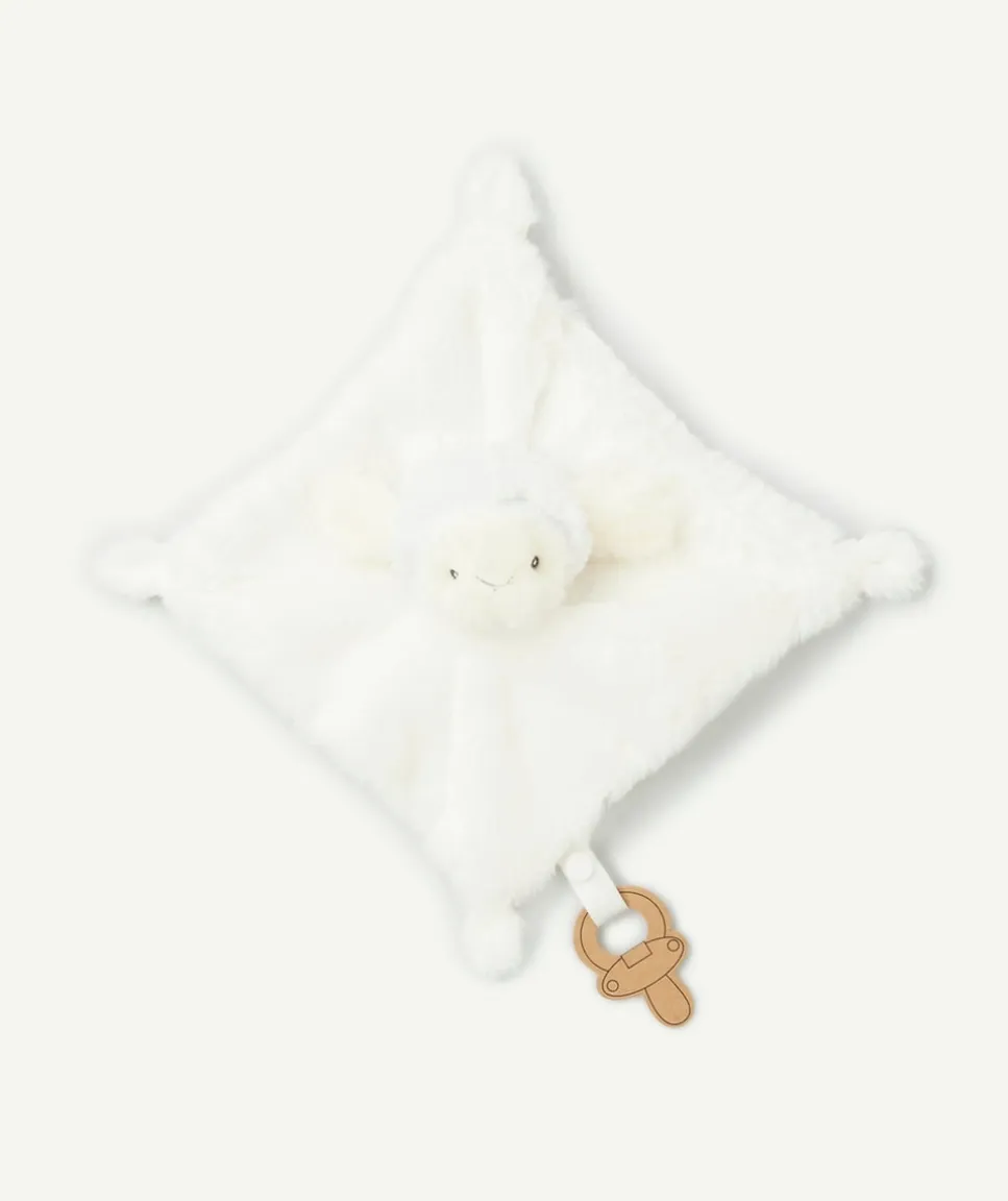 Doudou naissance petit mouton tout doux blanc