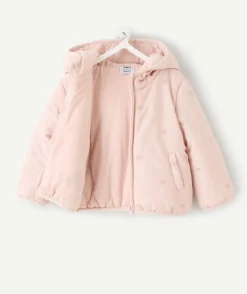 Doudoune bébé fille rose imprimé noeuds