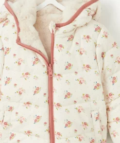 Doudoune bébé fille réversible imprimé fleuri