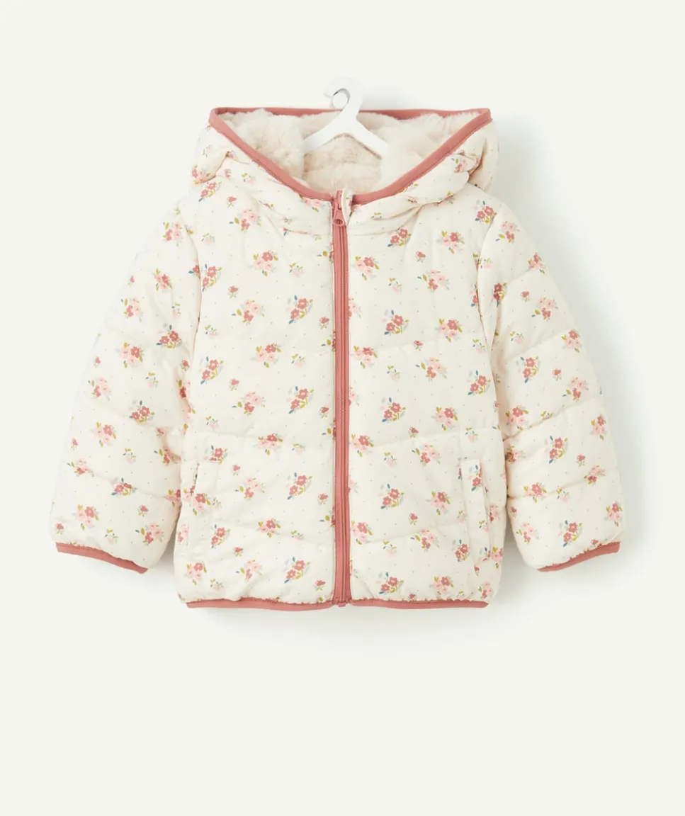 Doudoune bébé fille réversible imprimé fleuri